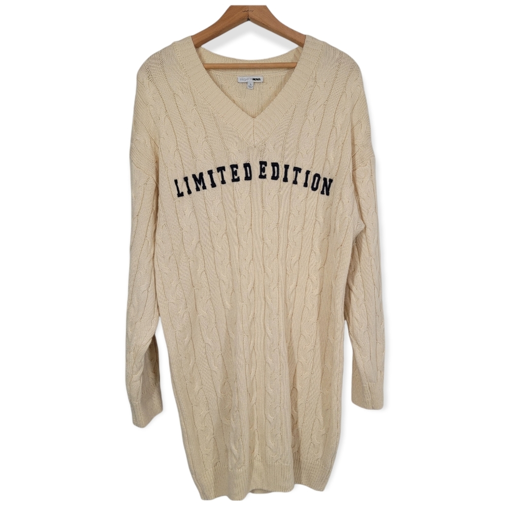 Cream Cable Knit Sweater | L - Picture 4 of 8